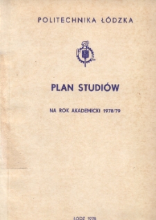 Plan studi&oacute;w na rok akademicki 1978/79
