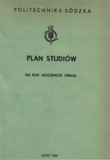 Plan studi&oacute;w na rok akademicki 1980/81