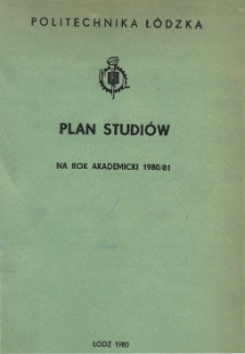 Plan studiów na rok akademicki 1980/81
