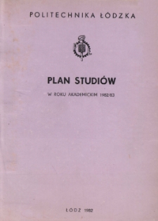 Plan studiów na rok akademicki 1982/83