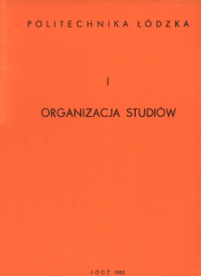 Plan studiów na rok akademicki 1983/84
