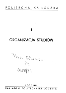 Plan studiów na rok akademicki 1988/89