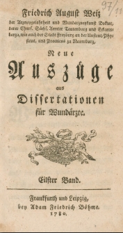 Neue Auszüge aus Dissertationen für Wundärzte. 11-12 Bd.