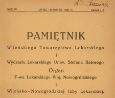 Pamiętnik Wileńskiego Towarzystwa Lekarskiego R. IV, 1928 zeszyt IV