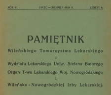 Pamiętnik Wileńskiego Towarzystwa Lekarskiego R. V, 1929 zeszyt IV