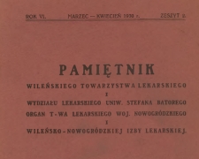 Pamiętnik Wileńskiego Towarzystwa Lekarskiego R. V, 1930 zeszyt II