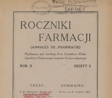Roczniki Farmacji, R.II, z.2 (1923)