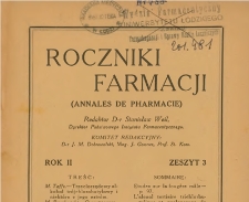 Roczniki Farmacji, R.II, z.3 (1923)