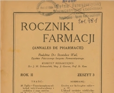 Roczniki Farmacji, R.II, z.3 (1923)