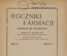 Roczniki Farmacji, R.II, z.4 (1923)