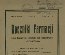 Roczniki Farmacji, R.IV, z.2 (1926)