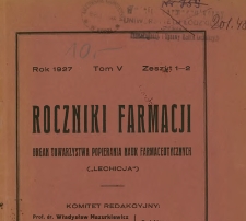 Roczniki Farmacji, R.V, z.1-2 (1927)