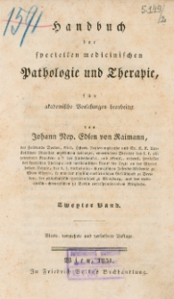 Handbuch der speciellen medizinischen Pathologie und Therapie: f&uuml;r akademische Vorlesungen. Band 2