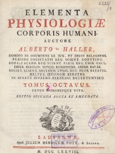 Elementa Physiologiae Corporis Humani. T. 8
