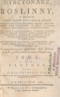 Dykcjonarz roślinny. T. 1