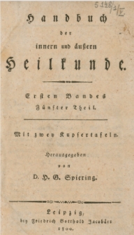 Handbuch der innern und ausrn Heilkunde