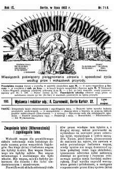 Przewodnik Zdrowia : pismo poświęcone pielęgnowaniu zdrowia i sposobowi życia według praw i wskaz&oacute;wek przyrody, R.IX, Nr 7 i 8, (1903)