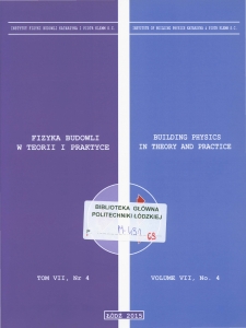 Fizyka Budowli w Teorii i Praktyce T. VII, nr 4 (2015)