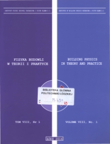 Fizyka Budowli w Teorii i Praktyce T. VIII, nr 1 (2016)