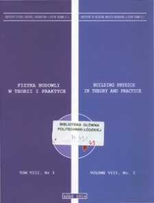 Fizyka Budowli w Teorii i Praktyce T. VIII, nr 3 (2016)