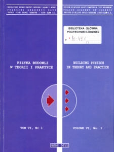 Fizyka Budowli w Teorii i Praktyce T. VI, nr 1 (2011)