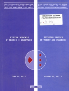Fizyka Budowli w Teorii i Praktyce T. VI, nr 2 (2011)