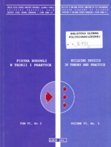 Fizyka Budowli w Teorii i Praktyce T. VI, nr 3 (2011)