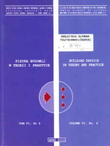 Fizyka Budowli w Teorii i Praktyce T. VI, nr 4 (2011)