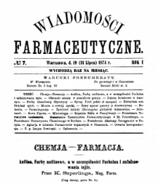 Wiadomości Farmaceutyczne R.I, z.7 (1874)