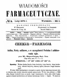 Wiadomości Farmaceutyczne R.II, z.2 (1875)