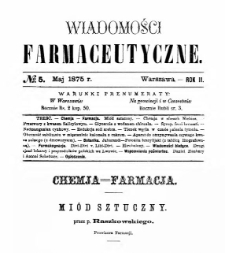 Wiadomości Farmaceutyczne R.II, z.5 (1875)