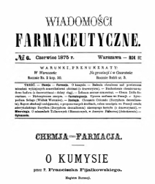 Wiadomości Farmaceutyczne R.II, z.6 (1875)