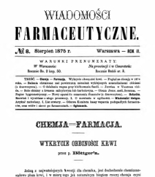 Wiadomości Farmaceutyczne R.II, z.8 (1875)