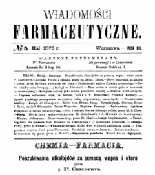Wiadomości Farmaceutyczne R.III, z.5 (1876)
