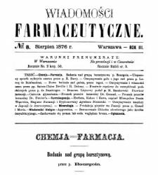 Wiadomości Farmaceutyczne R.III, z.8 (1876)
