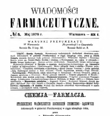 Wiadomości Farmaceutyczne R.V, z.5 (1878)