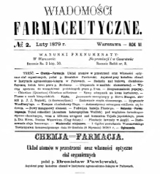 Wiadomości Farmaceutyczne R.VI, z.2 (1879)