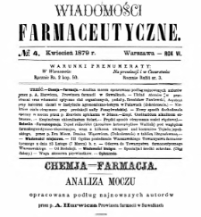 Wiadomości Farmaceutyczne R.VI, z.4 (1879)