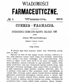 Wiadomości Farmaceutyczne R.VII, z.9 (1880)