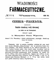 Wiadomości Farmaceutyczne R.VIII, z.5 i 6 (1881)