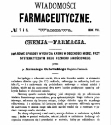 Wiadomości Farmaceutyczne R.VIII, z.7 i 8 (1881)