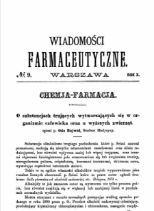 Wiadomości Farmaceutyczne R.X, z.9 (1883)