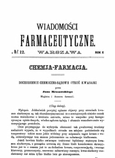 Wiadomości Farmaceutyczne R.X, z.12