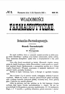 Wiadomości Farmaceutyczne R.XII, z.2 (1885)