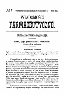 Wiadomości Farmaceutyczne R.XIII, z.7 (1886)