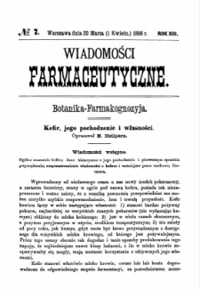 Wiadomości Farmaceutyczne R.XIII, z.7 (1886)