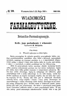 Wiadomości Farmaceutyczne R.XIII, z.10 (1886)