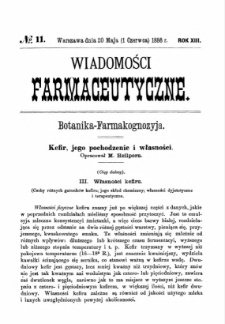 Wiadomości Farmaceutyczne R.XIII, z.11 (1886)