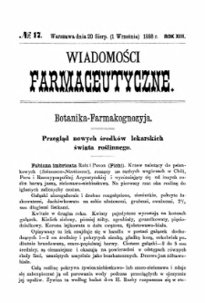 Wiadomości Farmaceutyczne R.XIII, z.17 (1866)
