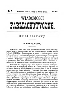 Wiadomości Farmaceutyczne R.XIV, z.5 (1887)